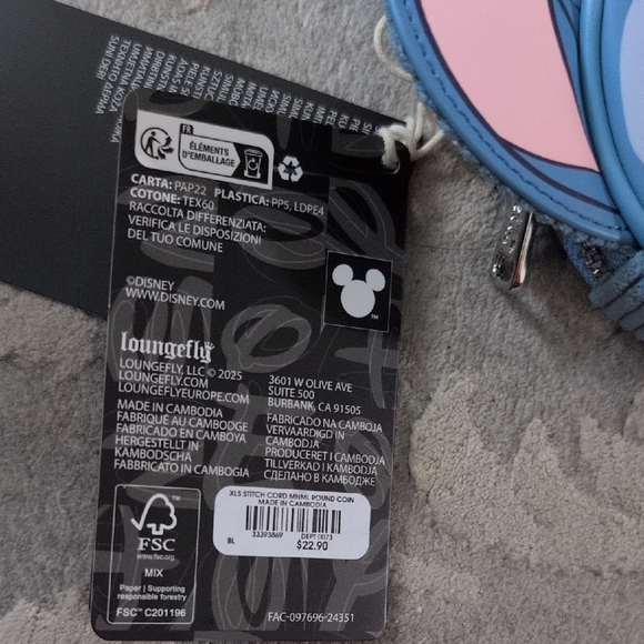 Loungefly Blue Figural Stitch Wristlet Coin Purse Bag NWT - Picture 4 of 11